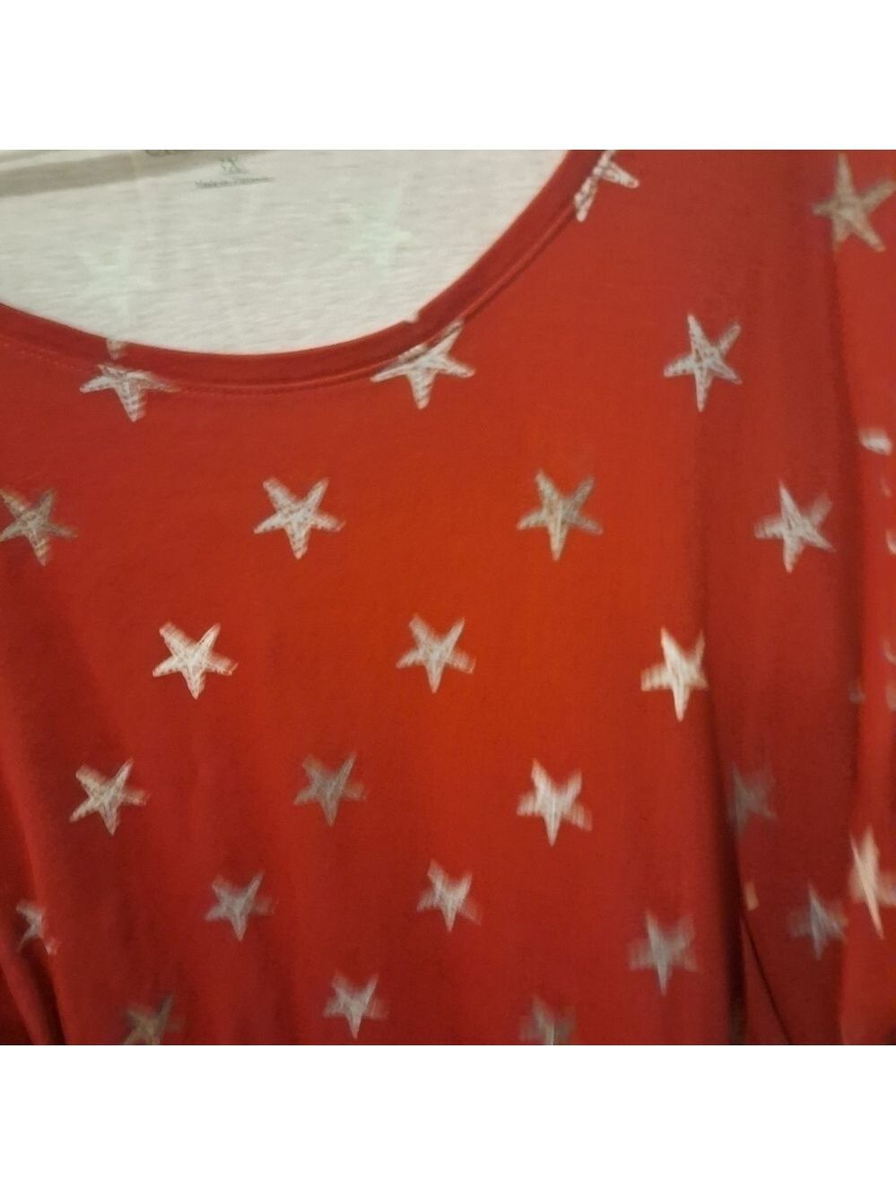 Croft & Barrow Plus Size Red Star T-Shirt 3XL - Picture 2 of 3